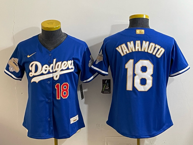 women Los Angeles Dodgers #18 Yamamoto blue Game 2026 Nike MLB Jersey0414003